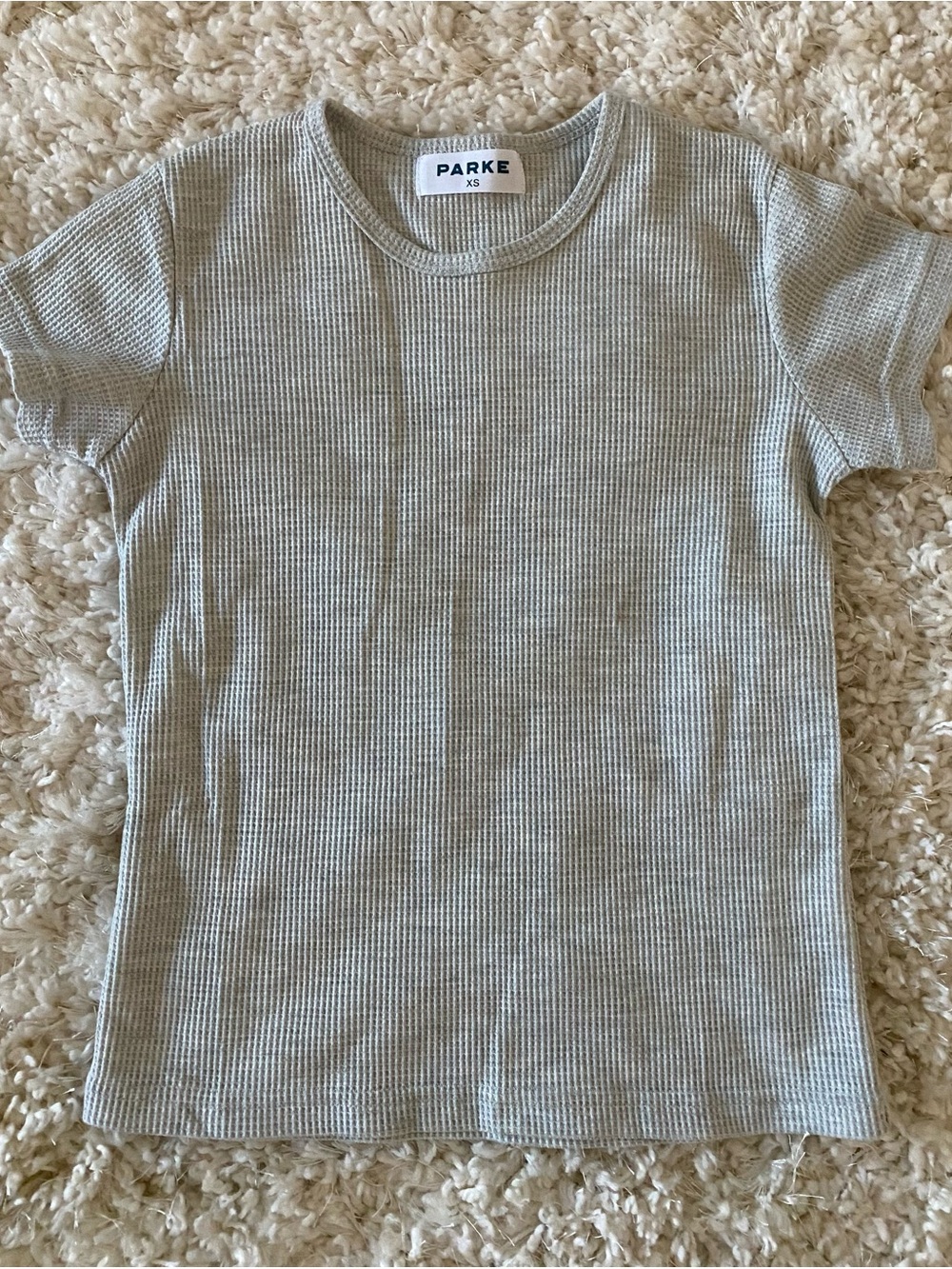 Parke Grey Short Sleeve Waffle Textured Tee